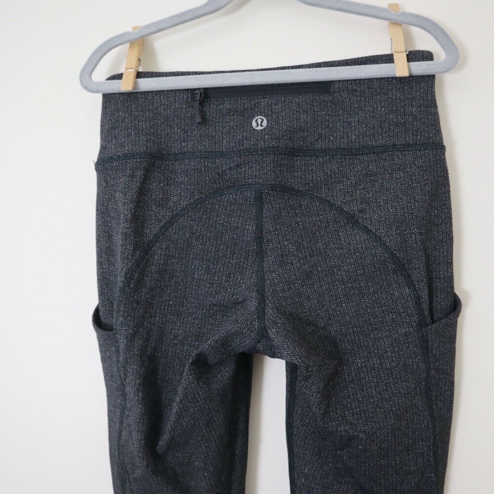 Lululemon Size 2 Speed Tight IV Giant Herringbone Gray Crop Leggings - Picture 7 of 10